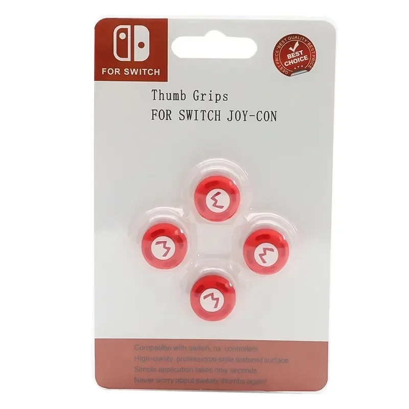 4Pcs Super Mario Rocker Caps for Nintendo Switch Oled NS Joycon Joystick Thumb Stick Grip Cap Cover Joy-con Accessories Decor