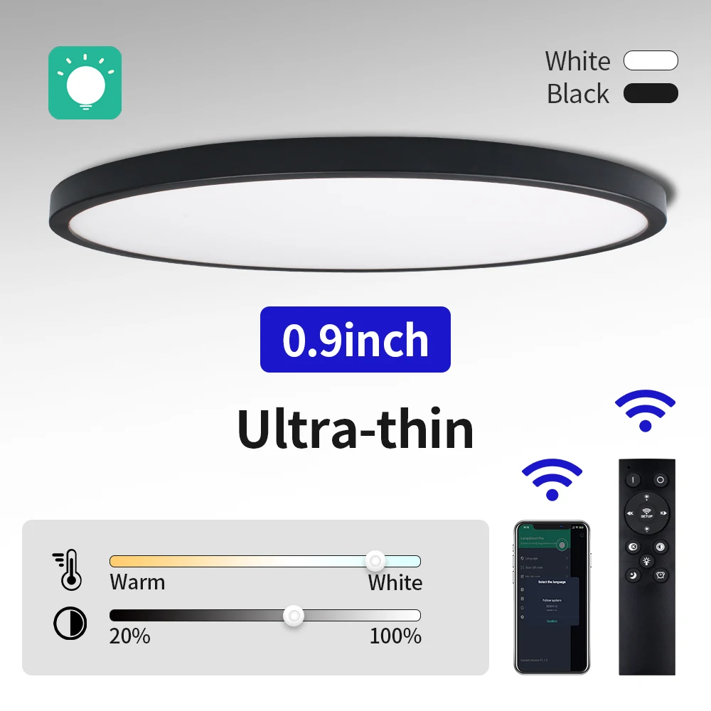 

Ultra Thin Ceiling Light Modern Panel Ceiling Lamp 24W 28W 38W 48W Indoor Waterproof Lighting Living Room Kitchen 110V 220V