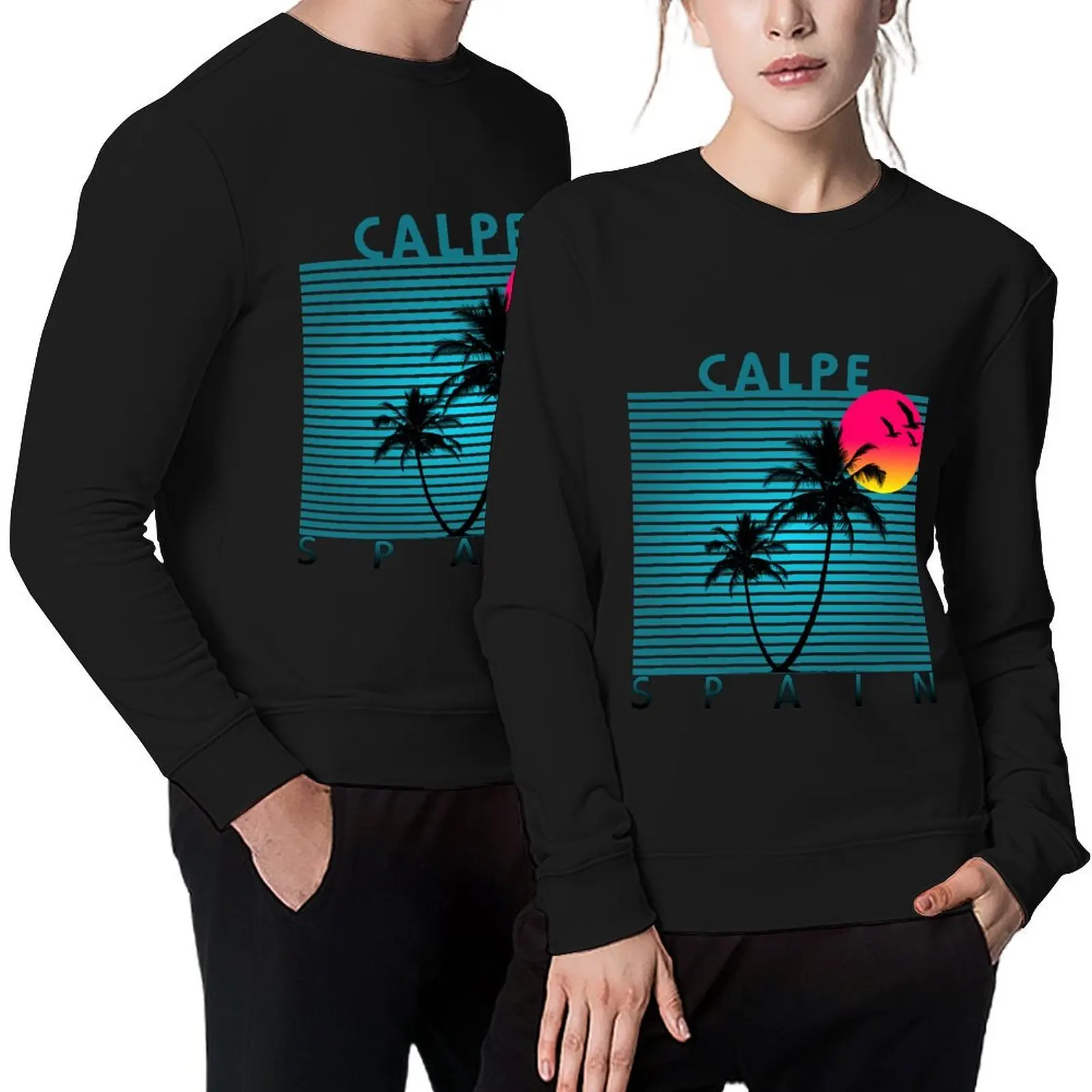 Calpe España verano playa sol vacaciones recuerdo camiseta pulóver moda hombres otoño chaqueta hombres ropa masculina otoño sudadera