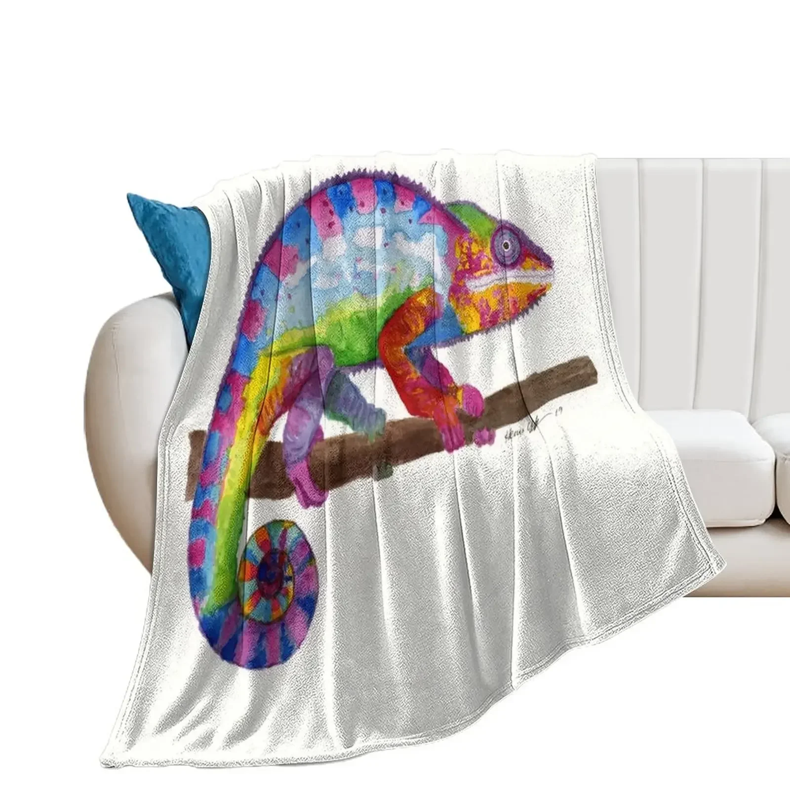 

Sunset Chameleon Throw Blanket Decorative Sofa Sofas Plaid on the sofa Blankets