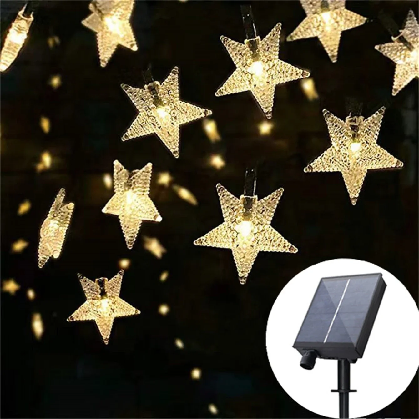 8 Modes Outdoor Fairy Solar String Lights 5/7/12M LED Star Christmas Tree Garland for Home Garden Wedding Graduation Ramadan