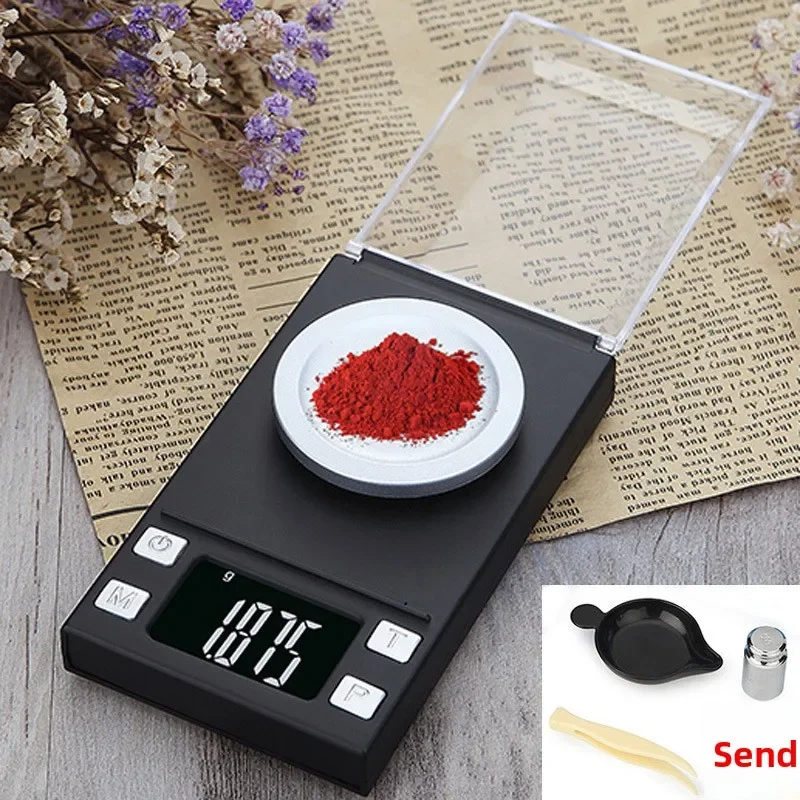 مقياس قيراط المجوهرات 0.001 جرام ميزان إلكتروني صغير مقعد مسحوق مقياس Mg