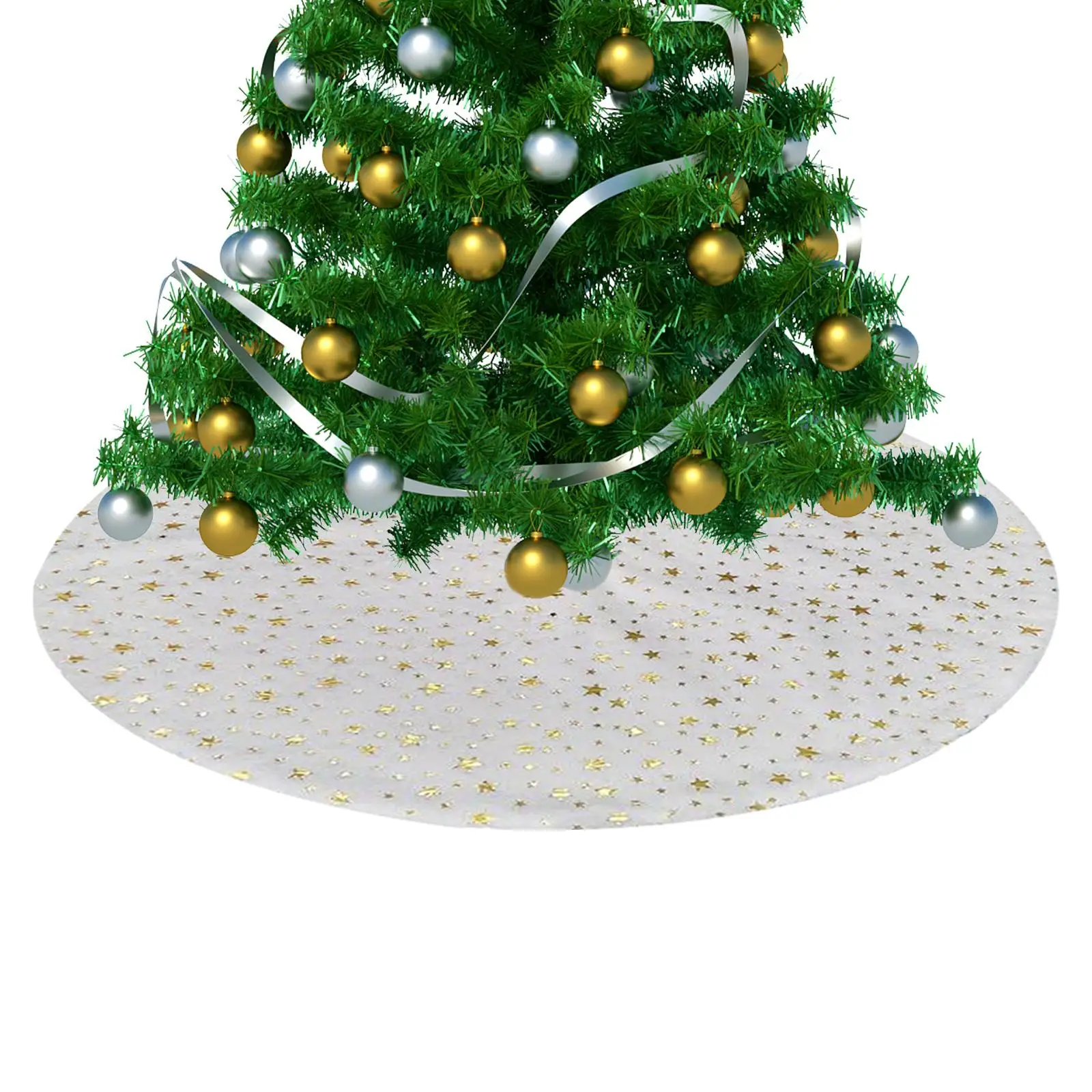 90cm Christmas Tree Skirt Carpet Mat Holiday Decoration for Living Room
