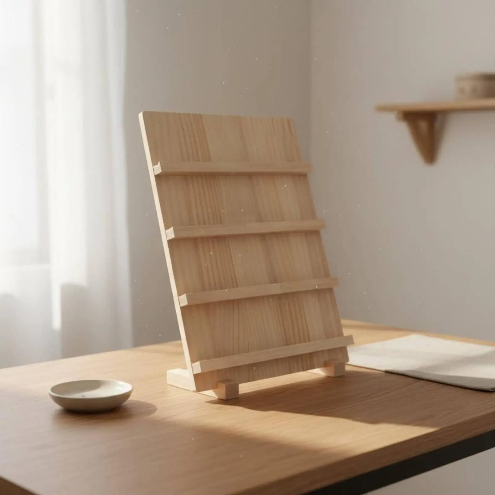 Solid Wood Earring Display Stand Tiered Jewelry Organizer Shelf for Necklace Display in Shops and Live Broadcast - view 2
