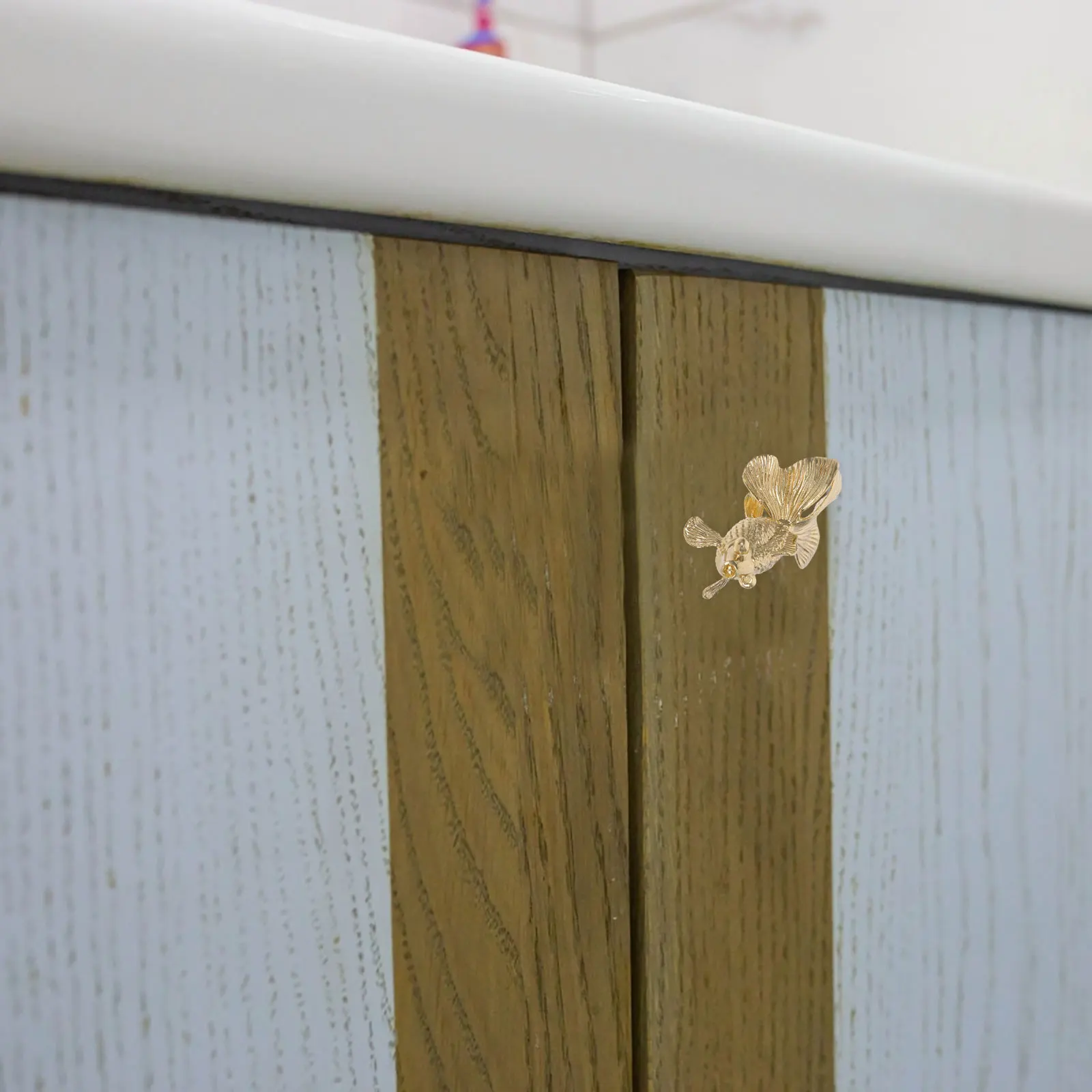 

Brass Goldfish Handle Knobs Cute Drawer Metal Decorative Animal Dresser Cabinet