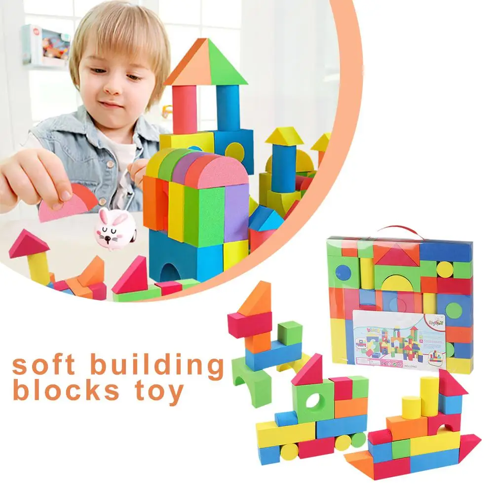 30pcs/box Soft EVA Building Blocks Educational Toys For Children Large Size Colorful Stackable Stem Preschool Toy Boy Girl Gift