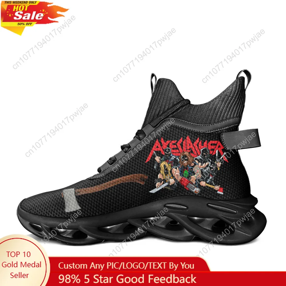 

Axeslasher Heavy Metal Rock Band High Top Flats Sneakers Men Womens Sports Hiking Travel Shoes Running Shoes Travel Custom Shoes