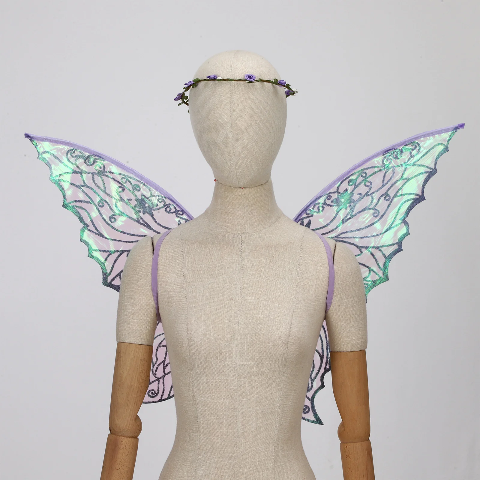 Cadeau Volwassenen Meisjes Fee Vleugels Sprankelende Organza Engelenvleugels Vlindervleugels Elf Oren Fee Stok Garland Set voor Halloween