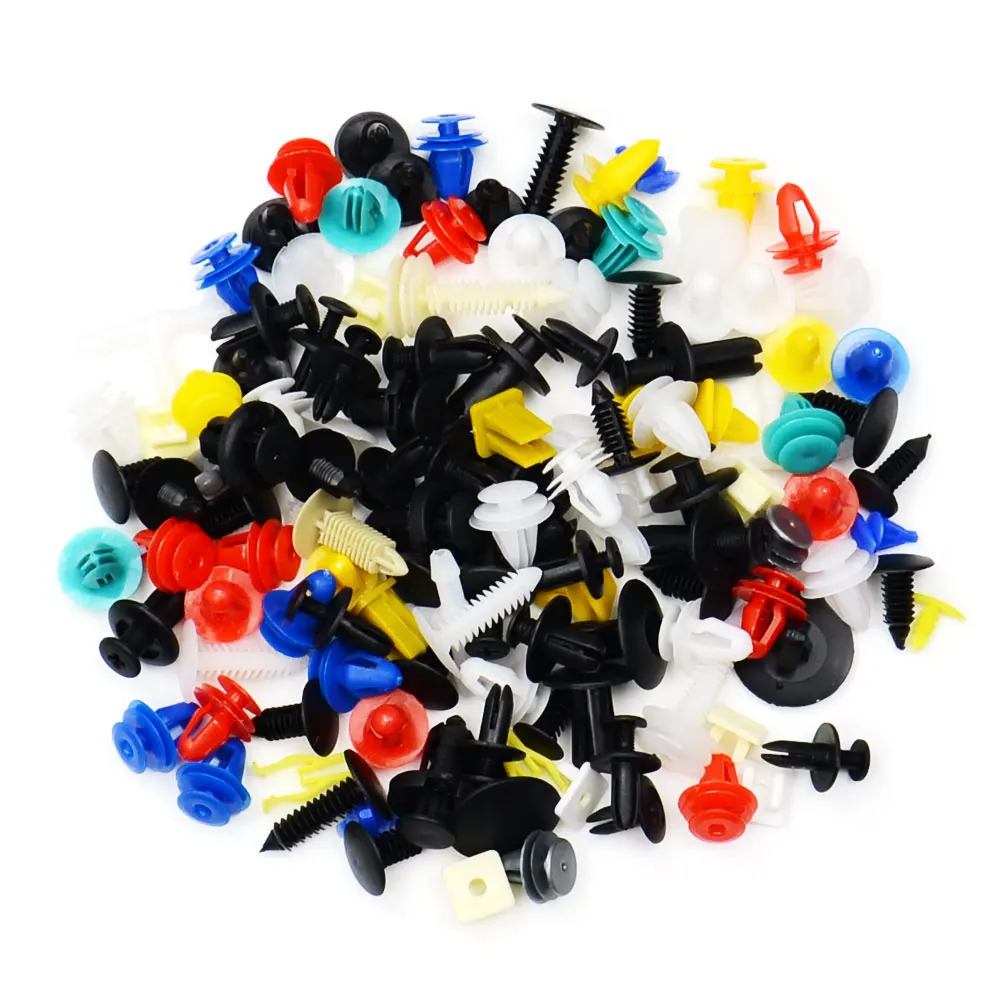 Универсальные автомобильные зажимы, пластиковые крепления, ассорти, комплект, 100-500 шт., для отделки кузова, бампера, крыла, внутренние фиксаторы, зажимы