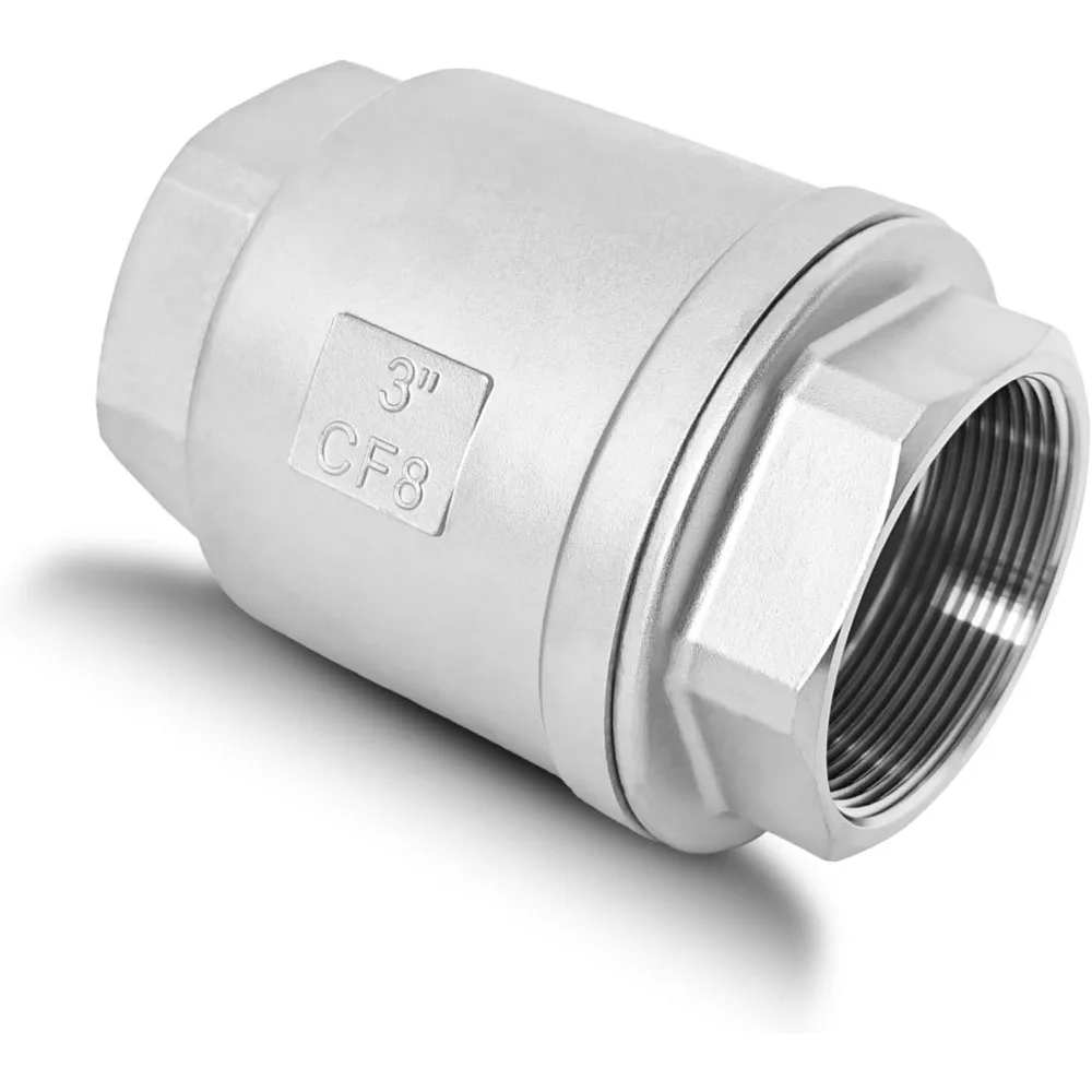 

Stainless Steel Spring Check Valve Vertical Inline One Way Non Return for Oil Water Gas Air WOG1000 DN80
