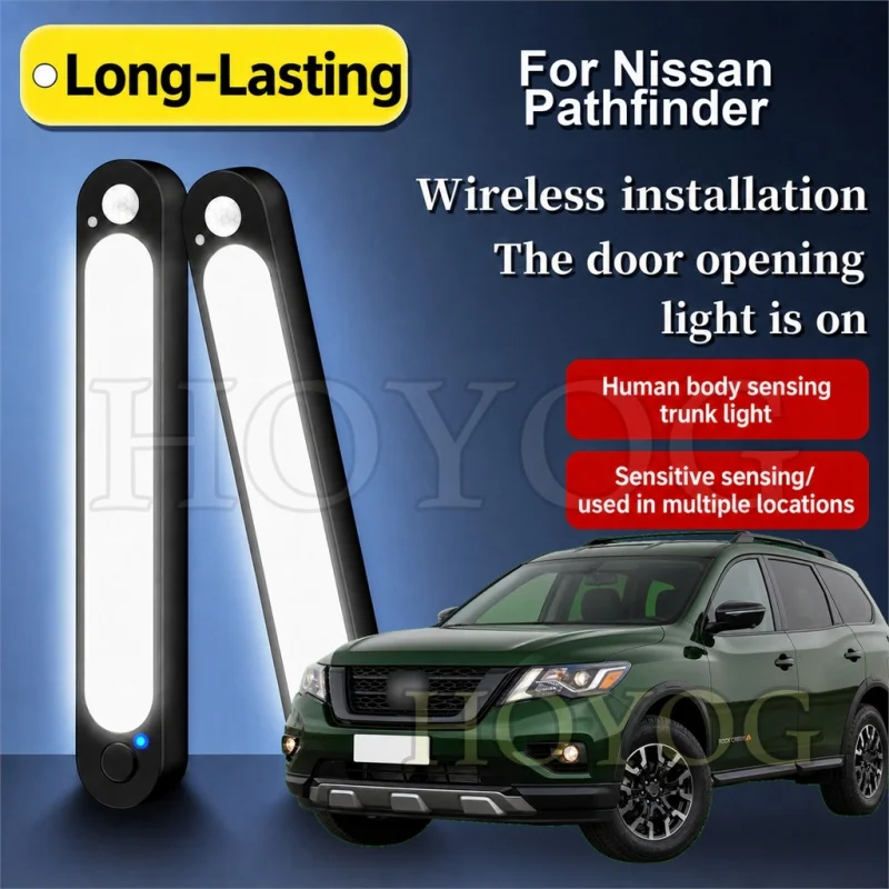 For Nissan Pathfinder 1985-2026 Car Trunk Light LED Lamp Wireless Sensor No Drilling Boot Cargo Light SUV Interior Cabin