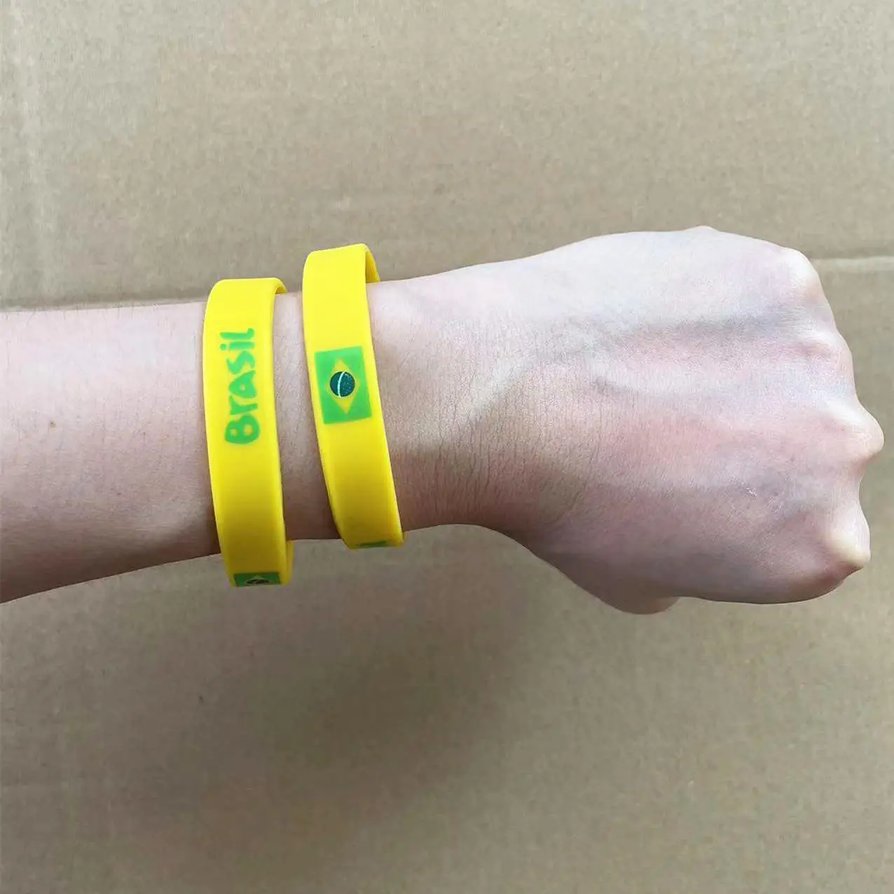 2pcs Brazil Flag Silicone Bracelet Brasil Sport Rubber Band Wristband Friendship Bangle Wrist Strap for Game Fans Accessories