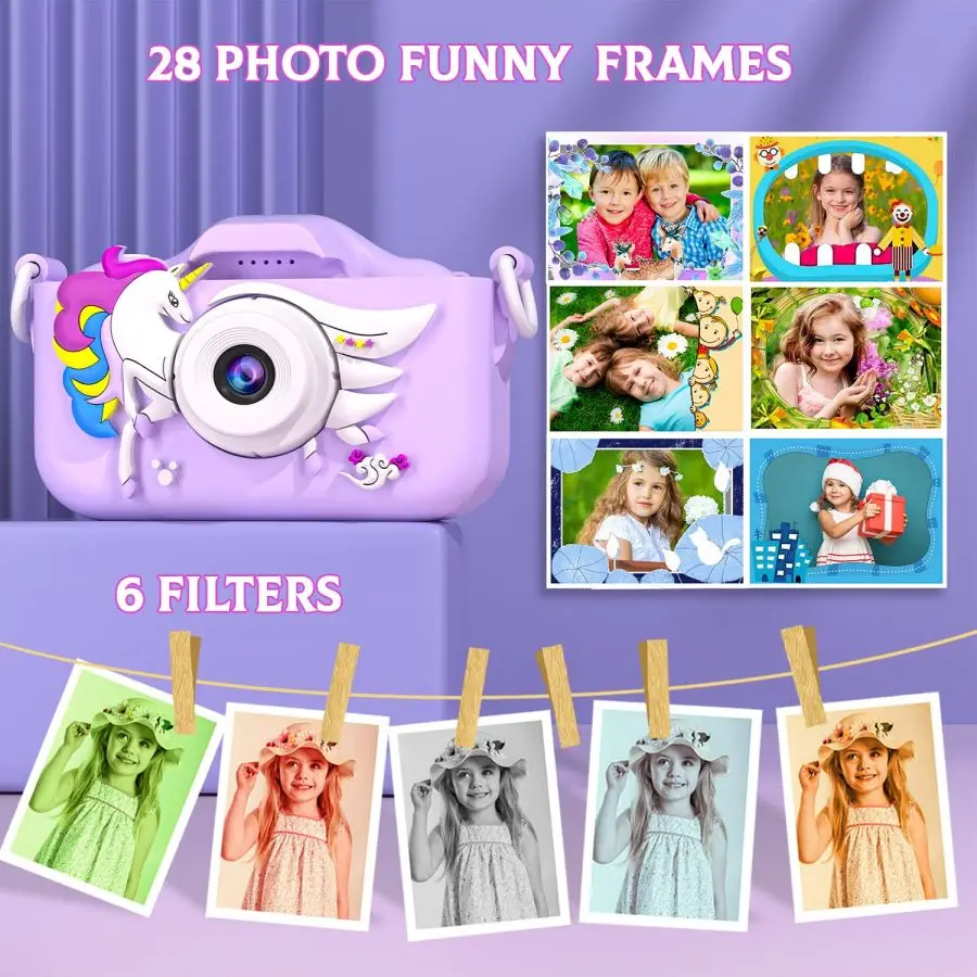 Kids Camera Digital - Cute, Durable & Easy to Use, 1080P Photo/Video for Toddlers 3-10, Best Gift with 32GB Card Included.Suitab