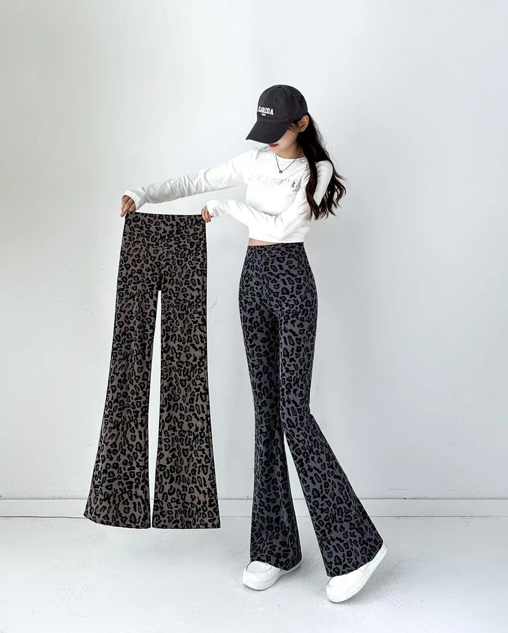 Retro Sexy Leopart Damenhose mit hoher Taille, Schlaghose, Yoga-Pilates-Leggings, Damen Y2K Ästhetische Hose, Bell Bottoms – Detail 24
