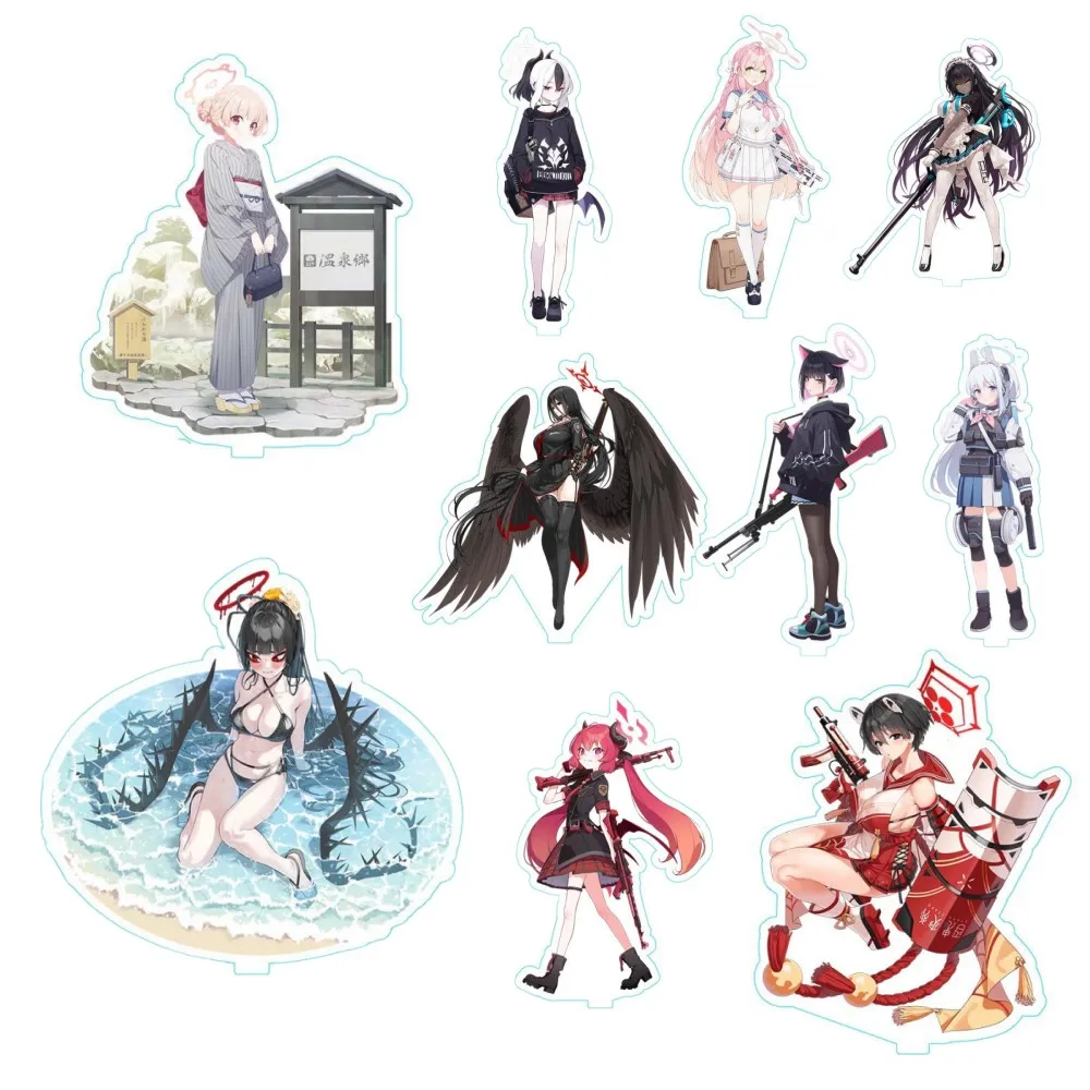 Hot Anime Blue Archive Figure Acrylic Stand Model Misono Mika Shirasu Azusa Yutori Natsu Cosplay Model Plate Keyring Desk Decor