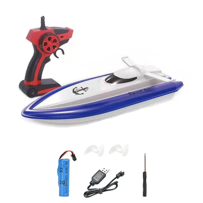 Rc Raceboot Hoge Snelheid Elektronische Afstandsbediening Schip 25 Km/h Waterdichte Oplaadbare Elektrische 2.4G Radio Speedboot Jongens Speelgoed