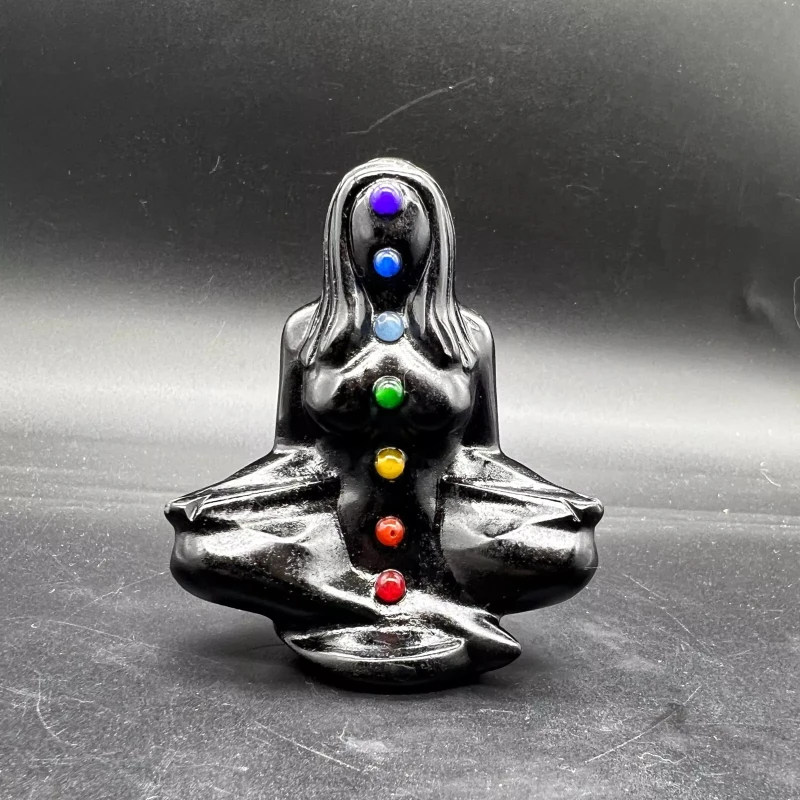 

Натуральный обсидиан 7, чакра, йога, кварцевый кристалл, резные камни, целебные украшения, энергетический домашний декор, ремесленный амулет для мужчин и женщин, подарок