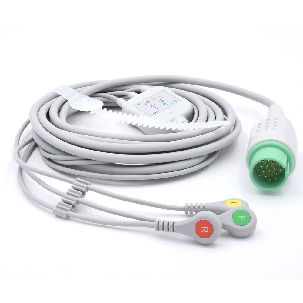 Factory Direct Connect 3-Lead Cable Spacelabs Ultraview MCare 300  Cable