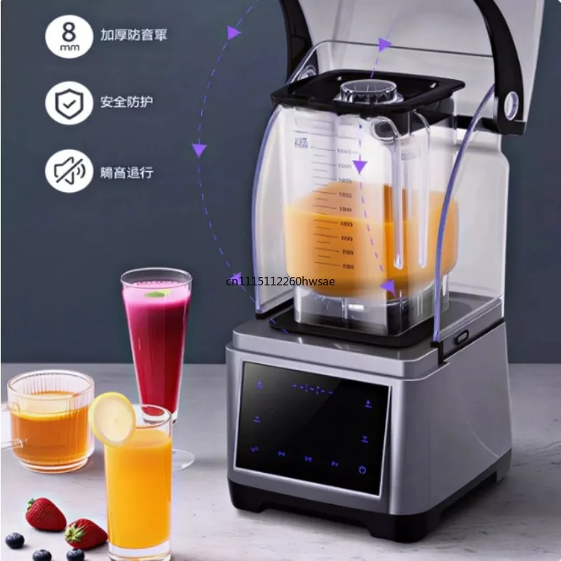 1800ml Heavy-Duty Soundproof Food Mixer with Touch Screen Juice Ice Blender Mixer Juicer 2200W Power Food Processor Ice Smoothie
