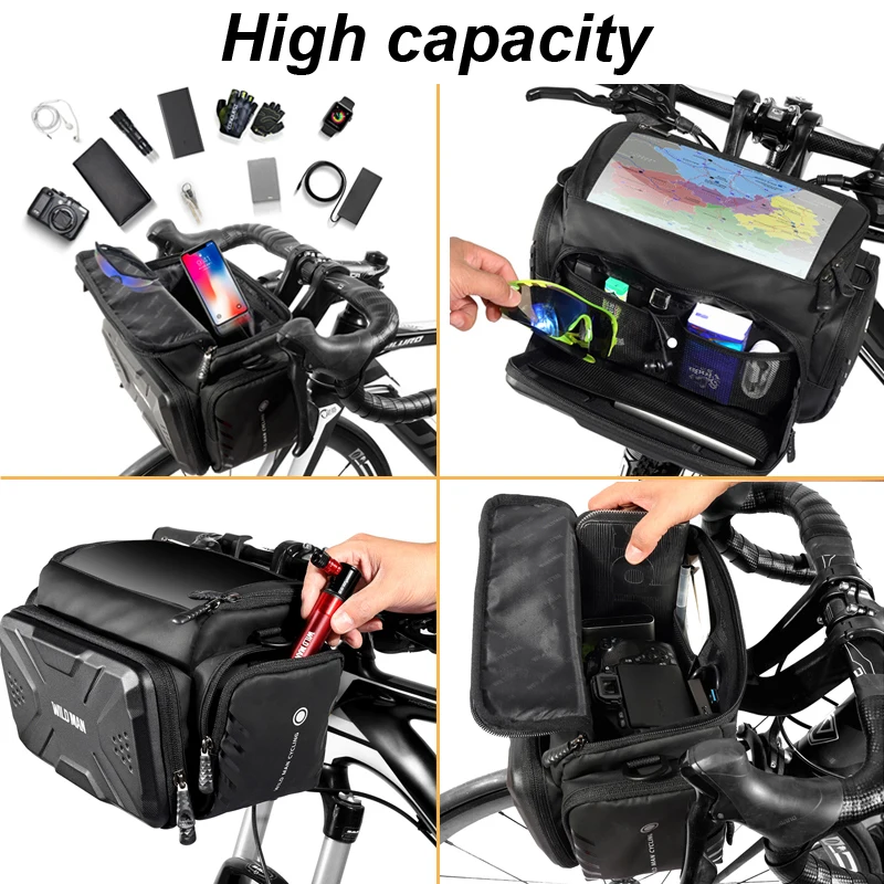 Wild Man borsa anteriore antipioggia borsa da ciclismo Touch Screen per Xiaomi M365 Pro Pro2 1S Pro4 borse portaoggetti per manubrio per Scooter