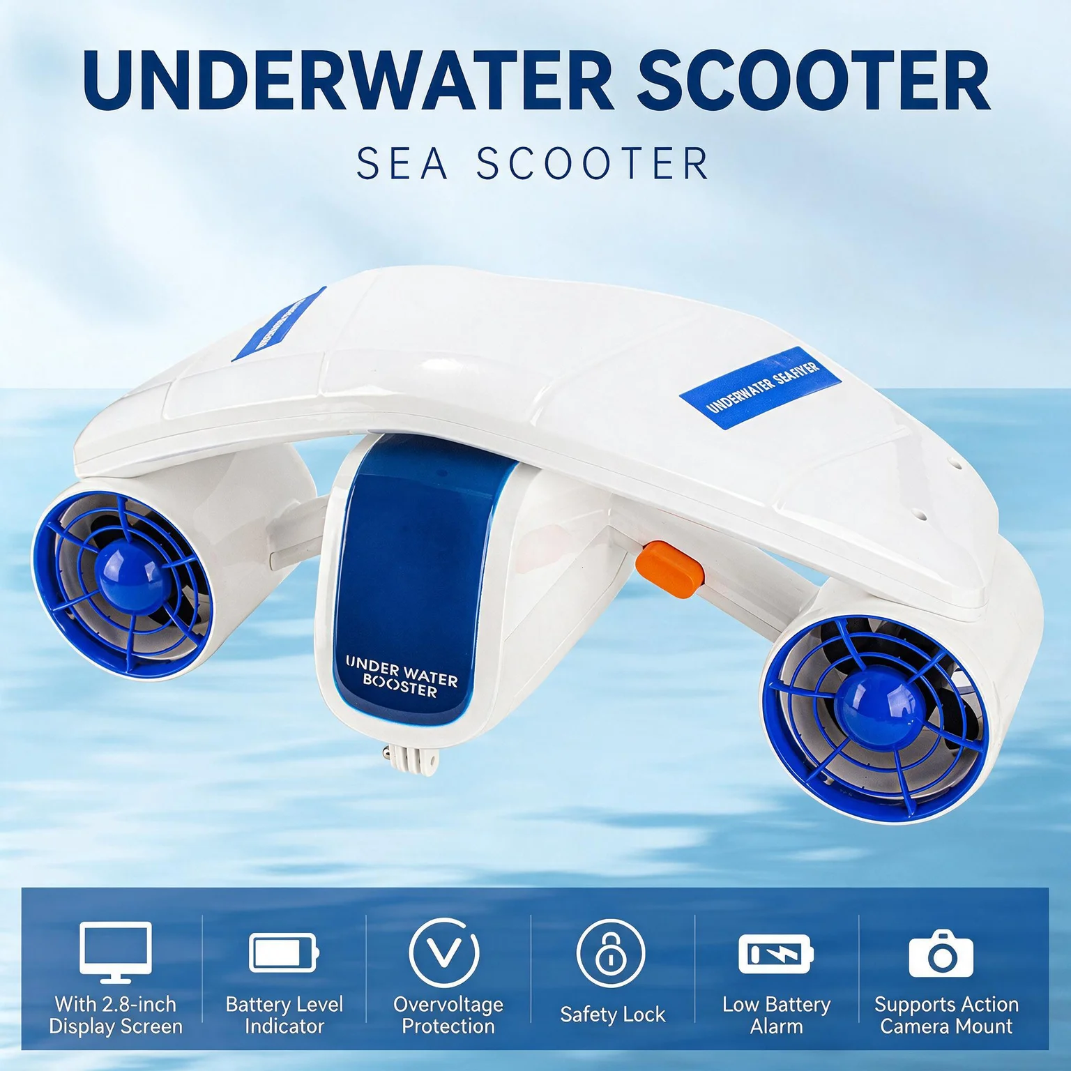 Water Scooter Underwater Thruster Diving Propeller for Swimming Snorkeling Surfing Booster
