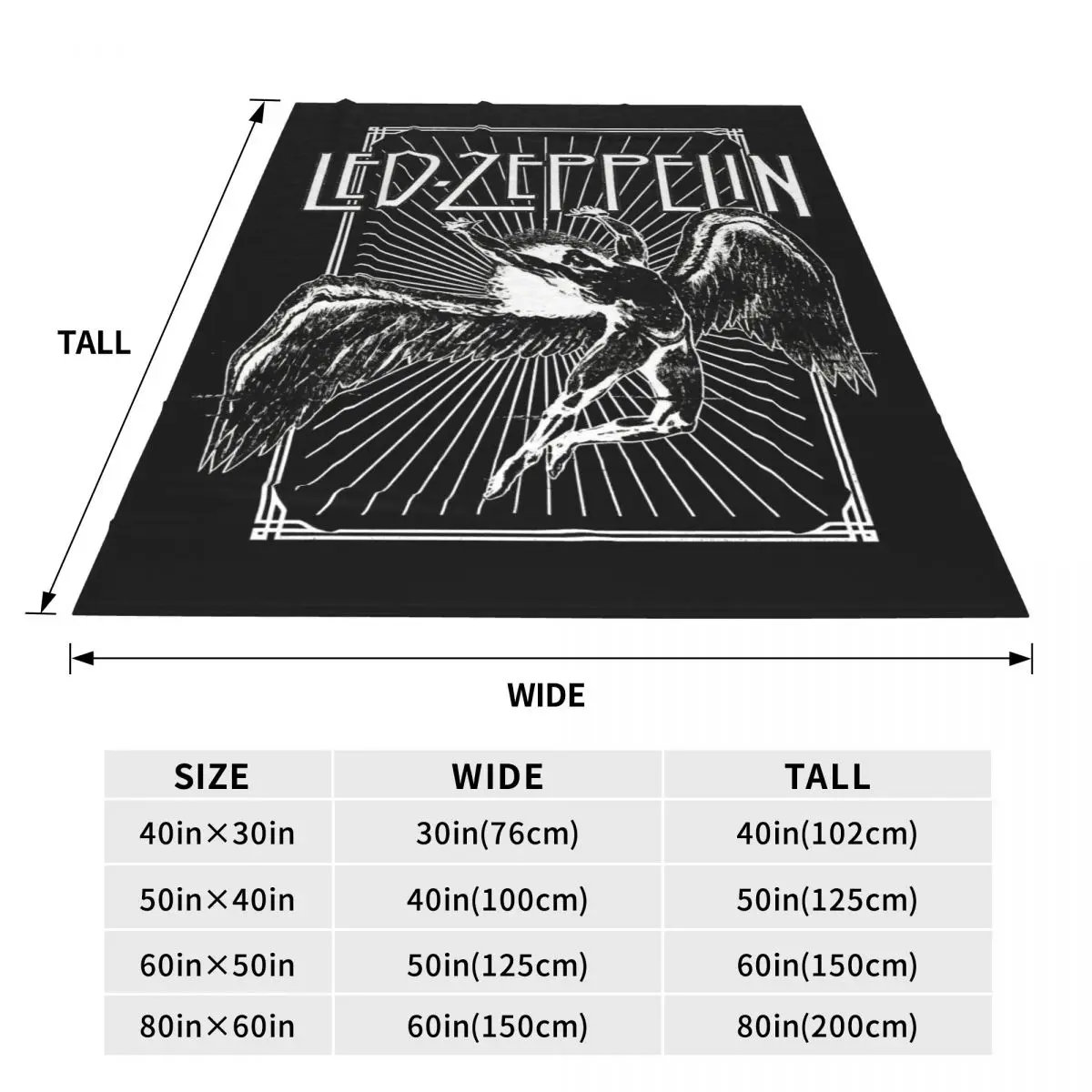 Rock Band Led Zeppelin Album Graphics Blanket Flannel Sofa Throw Blanket Multi-function for Couch Bedding Throws Bedspread Quilt