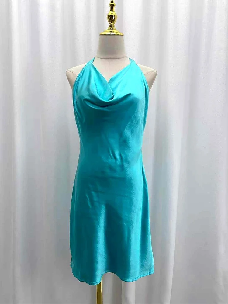 Sexy Satijnen Bal Dr Hangende Ne ort Rok Par Verjaardag Viering Jurk Hoge Taille A-lijn Zomer Lange Rok