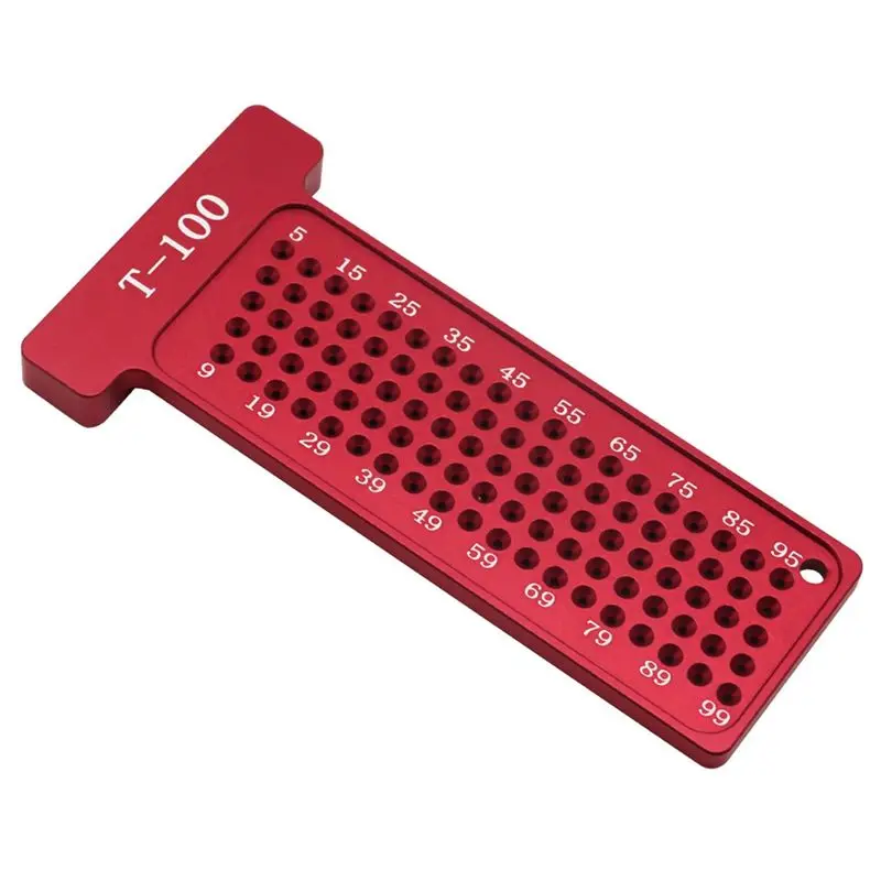 A84E-Woodworking Scribe 100Mm T-Type Ruler Hole Scribing Ruler Aluminum Alloy Line Drawing Marking Gauge DIY Measuring Tools Dur