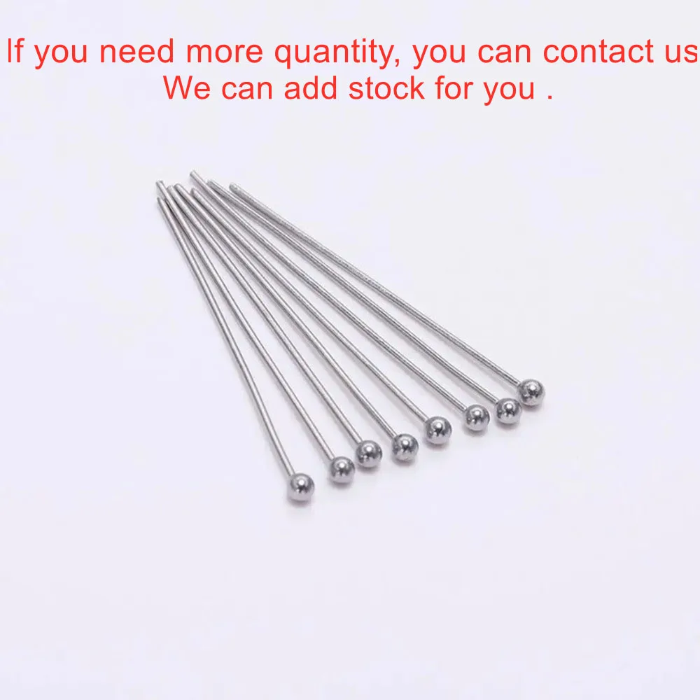 100pcs/Lot 15 20 30 40 50mm Bright Tone Stainless Steel Ball Head Pin For Diy Jewelry Making Headpin Findings Accessories