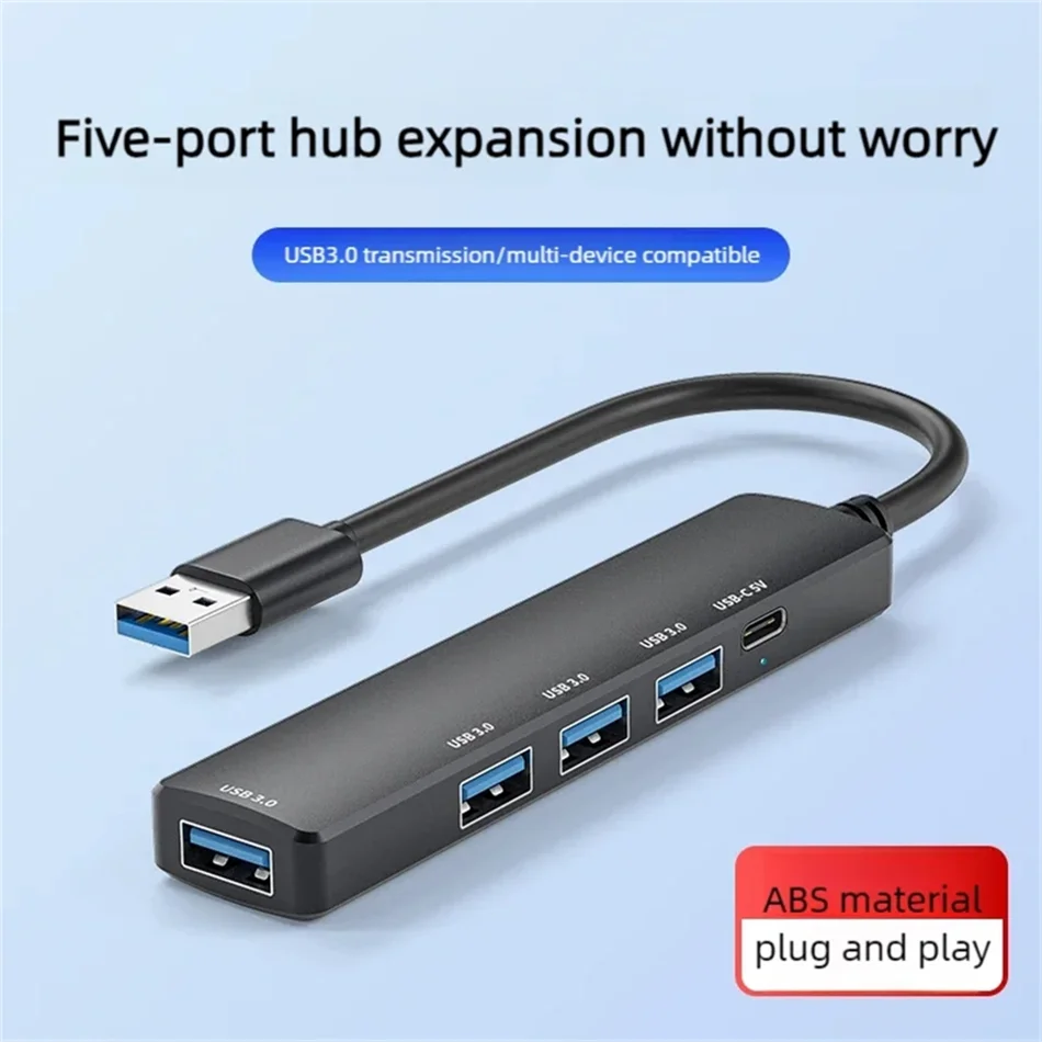 

Usb 3.0 Hub 5 Port ABS Hub USB 3.0 10Gbps for Laptop Multi Splitter Adapter For High Speed Macbook PC Computer Accessories