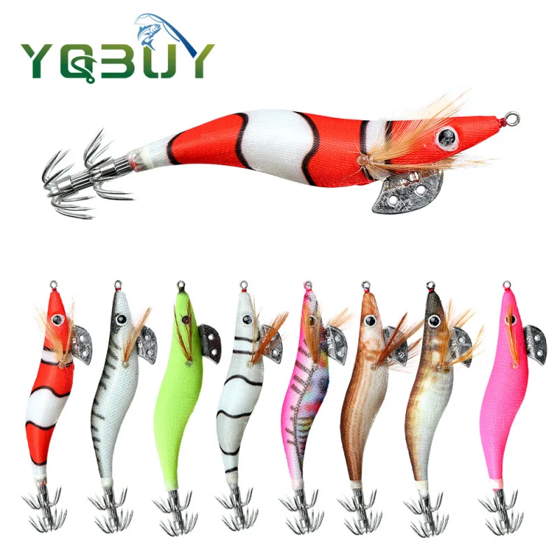 Gamberetti in legno luminosi per tutto il corpo Gamberetti colorati imitazione calamari Bait2.0 2.5 3.0 # Ombrello da pesca in mare con seppie e calamari