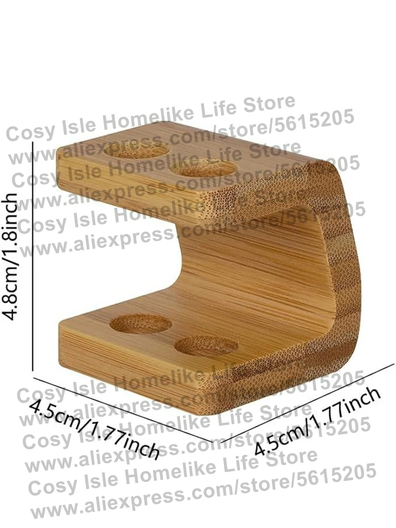 Bamboo Toothbrush Stand,2/3/4 Slots Electric Toothbrush Head Holder Space Saving Hotel Bathroom Mini Non Slip Portable Durable
