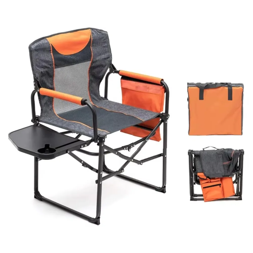 Camping Directors Chair Heavy Duty Oversized Wide Portable Folding Chair with Side Table