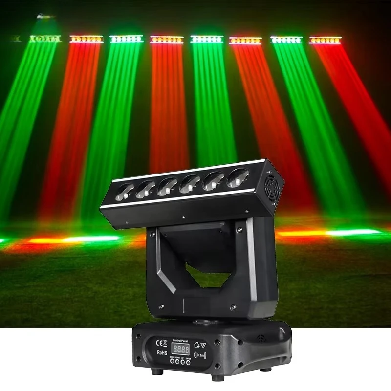 Christmas 6x20W RGBW Light Emitting Diode Mobile Head beam of light Stage Lights DJ Disco Party Dance Club Event Equipment