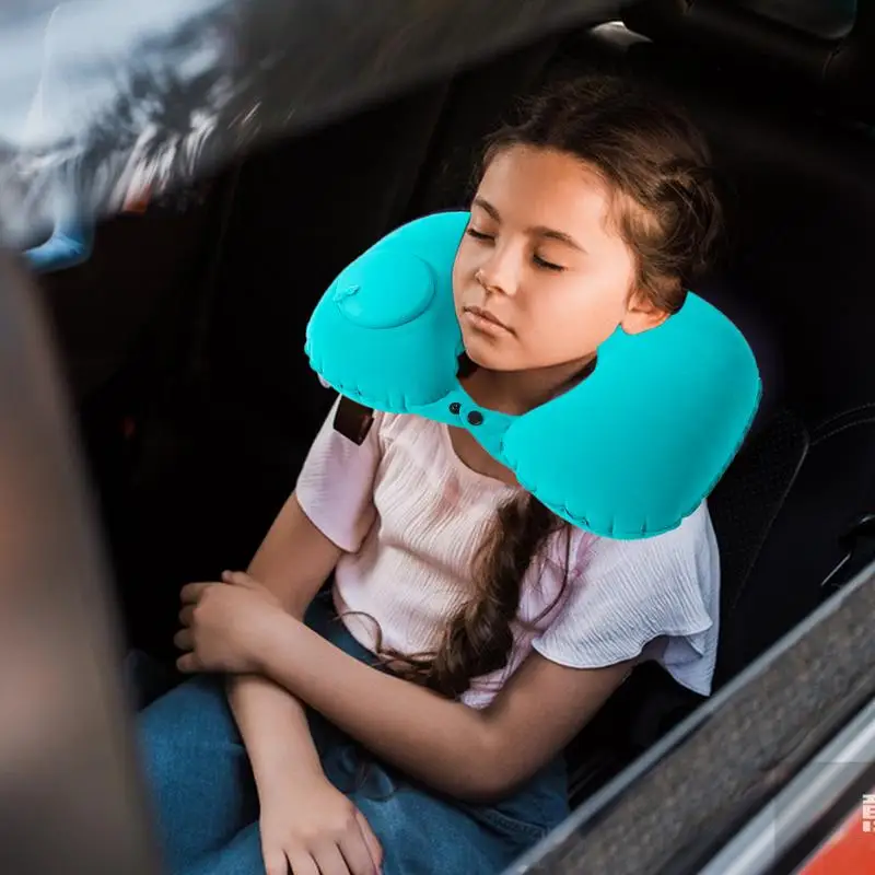 

Inflatable Travel Pillow U-Shaped Neck Support Pillow Neck Protector Portable Comfortable Pillow For Airplane Train Car