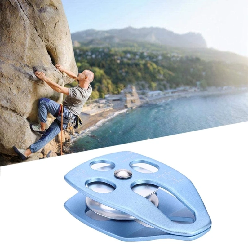 Aluminum Alloy Pulley, Side Plate Large Pulley for Outdoor Mountain Climbing, Rescue Pulley, Speed Drop Transportation M4YD