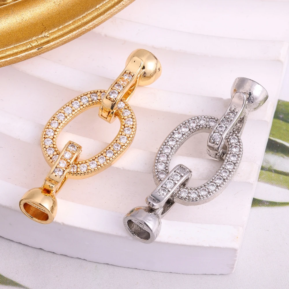 Juya 18K 골드 도금 장식 커넥터 패스너 걸쇠 액세서리 DIY 여성 바느질 비즈 보석 진주 쥬얼리 만들기