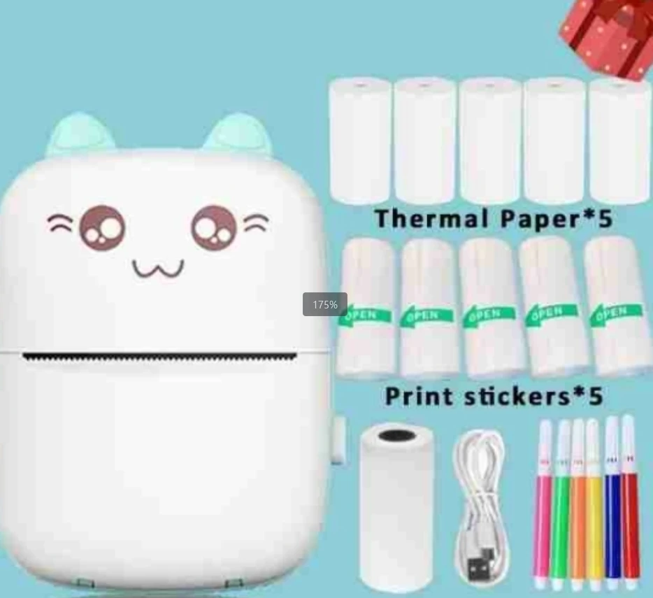 

Mini pocket printer Bluetooth ink-free thermal student error sticker printer