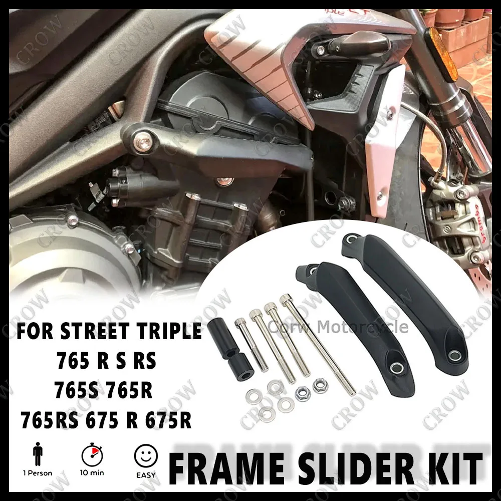 

For Street Triple 765 R S RS 765S 765R 765RS 675 R 675R Motorcycle Engine Guard Crash Frame Slider Falling Protector Cover Kit