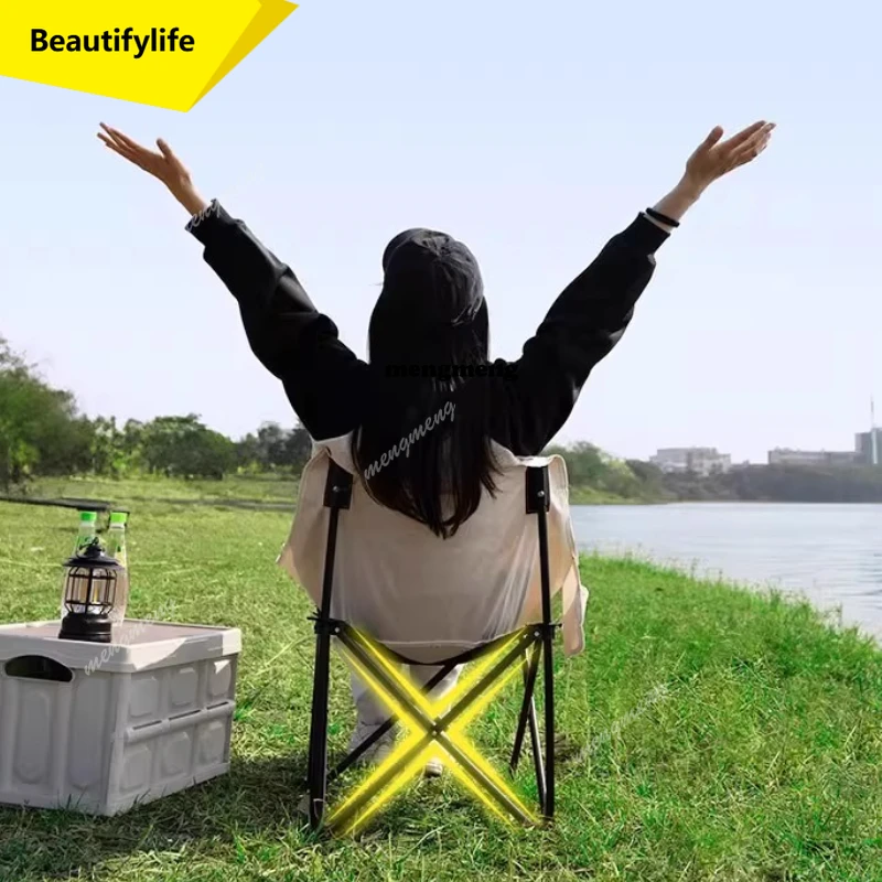 

X188 Foldable Ultralight Camping Chairs Black Low Women Reclining Beach Chairs Backrest Outdoor Silla Playa Reclinables Furnitur