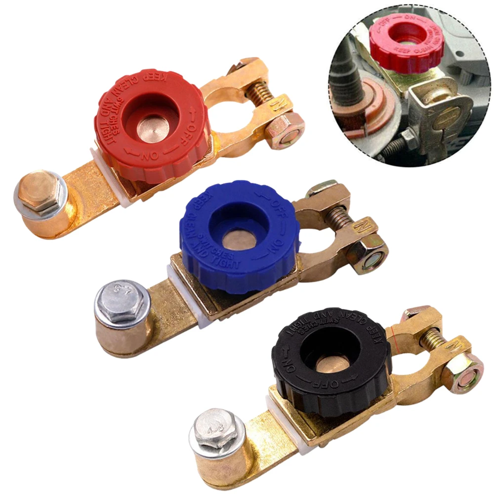 Car Battery Power-off Switch Battery Terminal Link Switch Disconnect Isolator Cut Off Switch Protector for Car Motorcycle Trucks