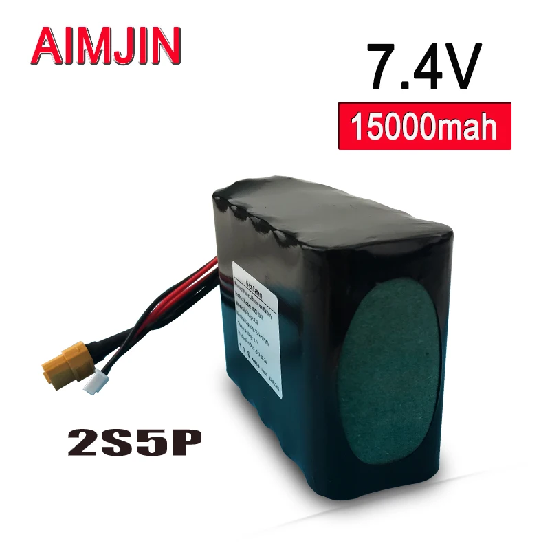 

7.4V 15Ah 2S5P 15000mAh High Capacity UAV Rechargeable Li-ion Battery for Various RC Airplane Quadrotor