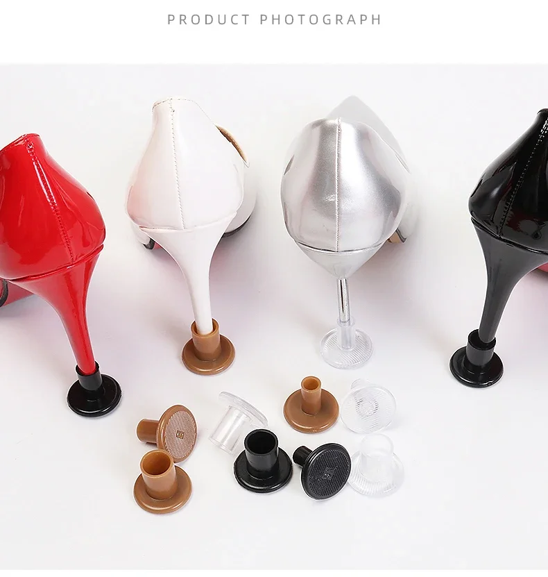 Runde Schutzkappen für hohe Absätze, Ersatzspitzen für Stiletto-Absätze, rutschfeste und geräuschreduzierende Absatzschoner für Damen-High-Heels – Detail 9