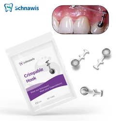 Schnawis 10Pcs/Pack Dental Orthodontic Crimpable Hook Curved Multi-Function Long Hook Fixed on ArchWires Ortodoncia Materials