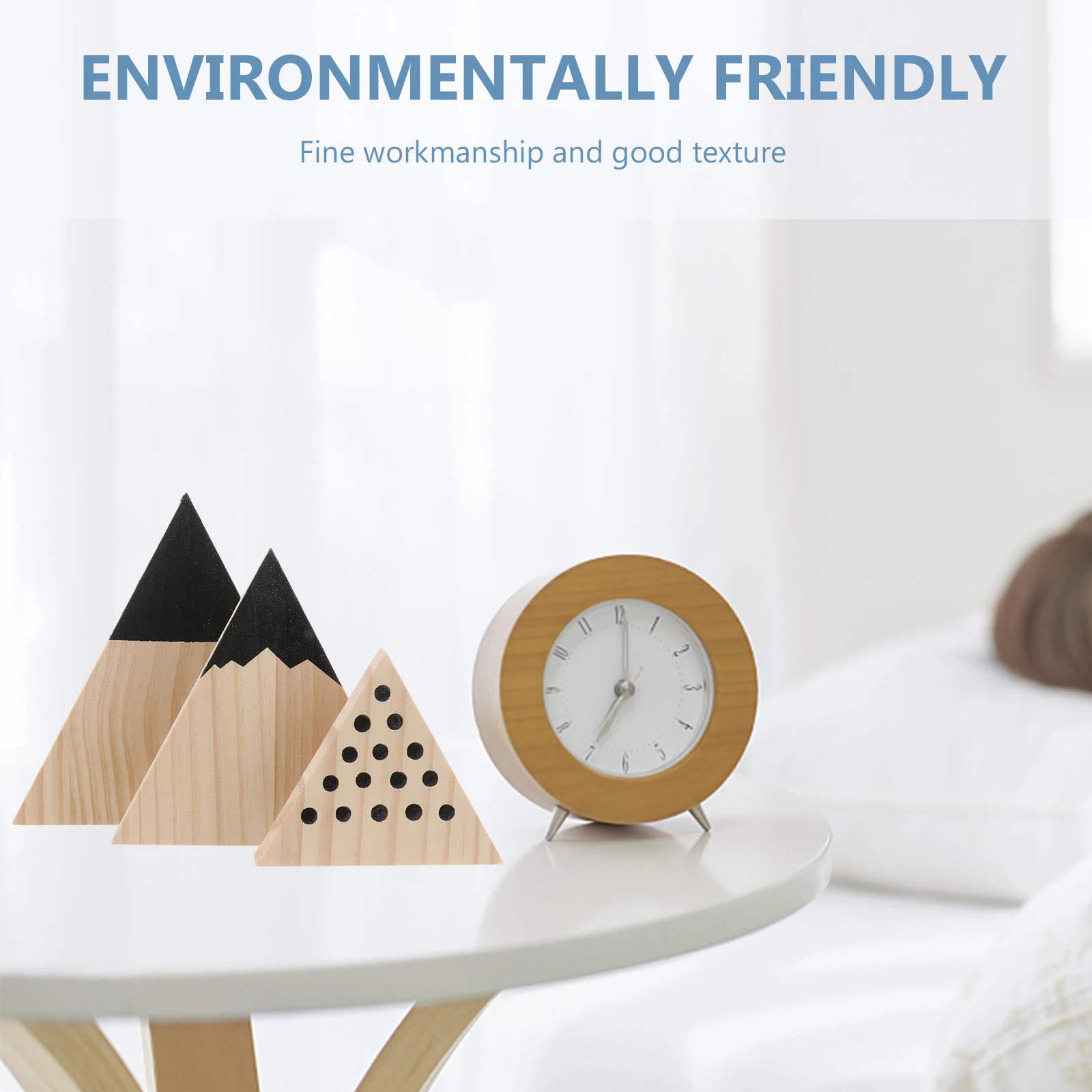 

3PCS Simulation Wooden Mountain naments for Home Desk Decoration Modern Creative Crafts Triangular Aesthetic Gifts