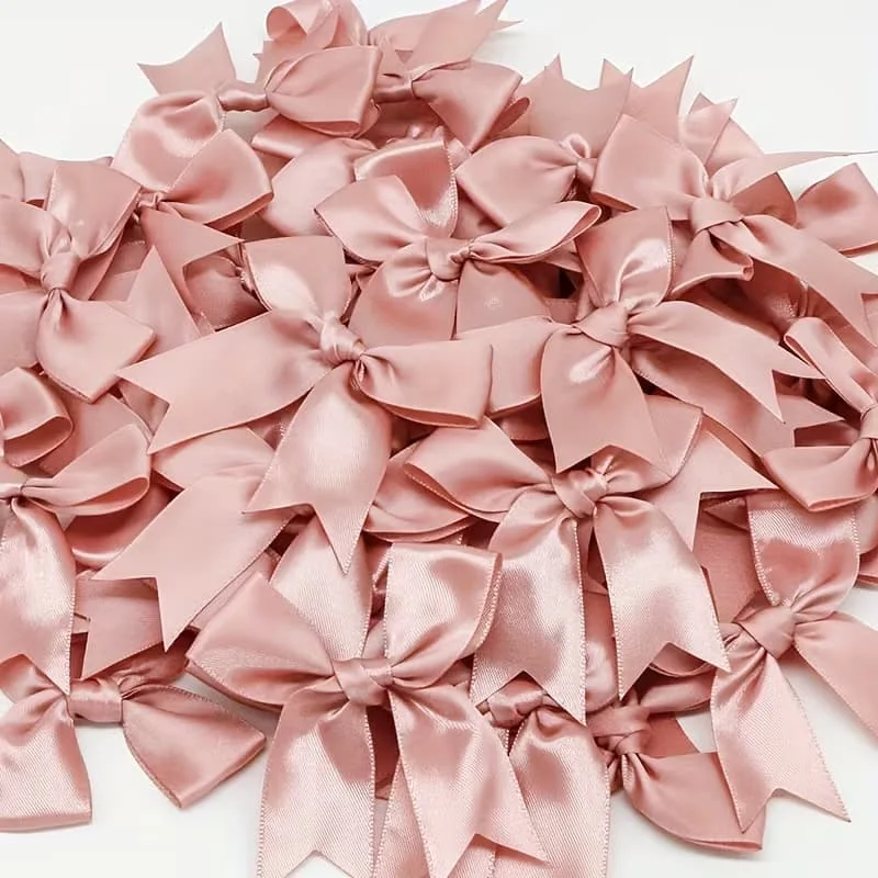 50 Stück Satin-Schleifen 3,3 Zoll Geschenkverpackungsschleifen DIY Bastelzubehör für Hochzeit, Geburtstag, Backen, Halloween, Weihnachtsdekoration