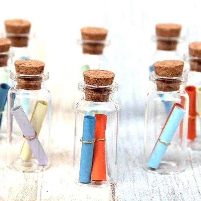 100 Stuks 5 Ml-30 Ml Mini Helder Glazen Flessen Met Kurken Leuke Wensflesjes Voor Diy Decoraties Arts bruiloft Home Party Decor
