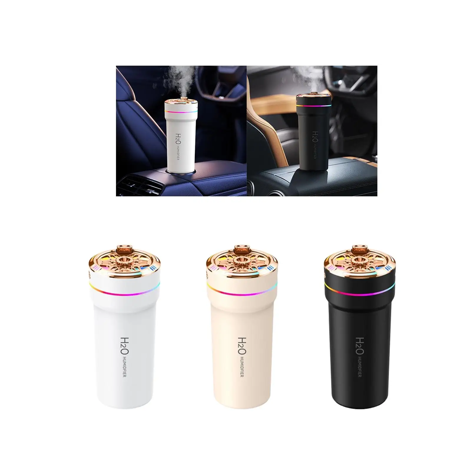 Difusor e umidificador de óleo essencial para quarto, versátil, 7,2x16cm, 300ml