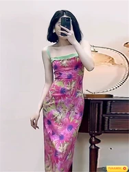 French Design Dresses New Fashion High Street Women Sleeveless Strapless Retro Vintage Holiday Honeymoon Date Girls Dress