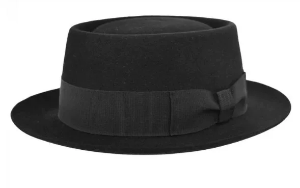 Men’s and Women’s Fall/Winter Formal Hats: Pure Wool Gentlemen’s Hats, Round-Topped Double-Layer Bow Jazz Hats